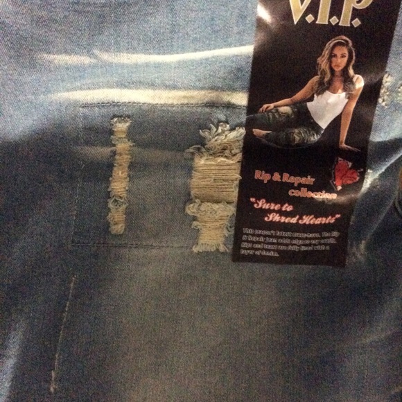 VIP Rip & Repair Distressed Front & Back Jeans - Picture 4 of 4